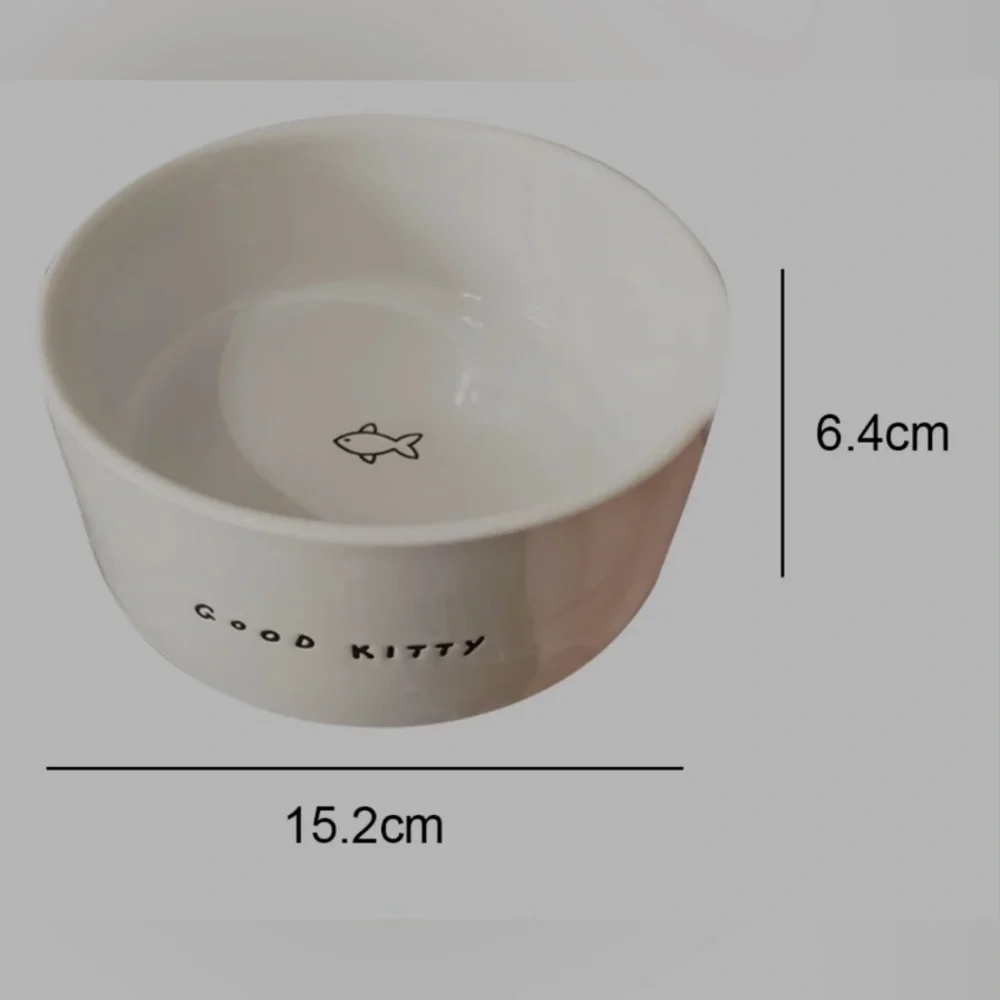 EveryYay Dining In Good Kitty Ceramic Cat Bowl, 1 Cup